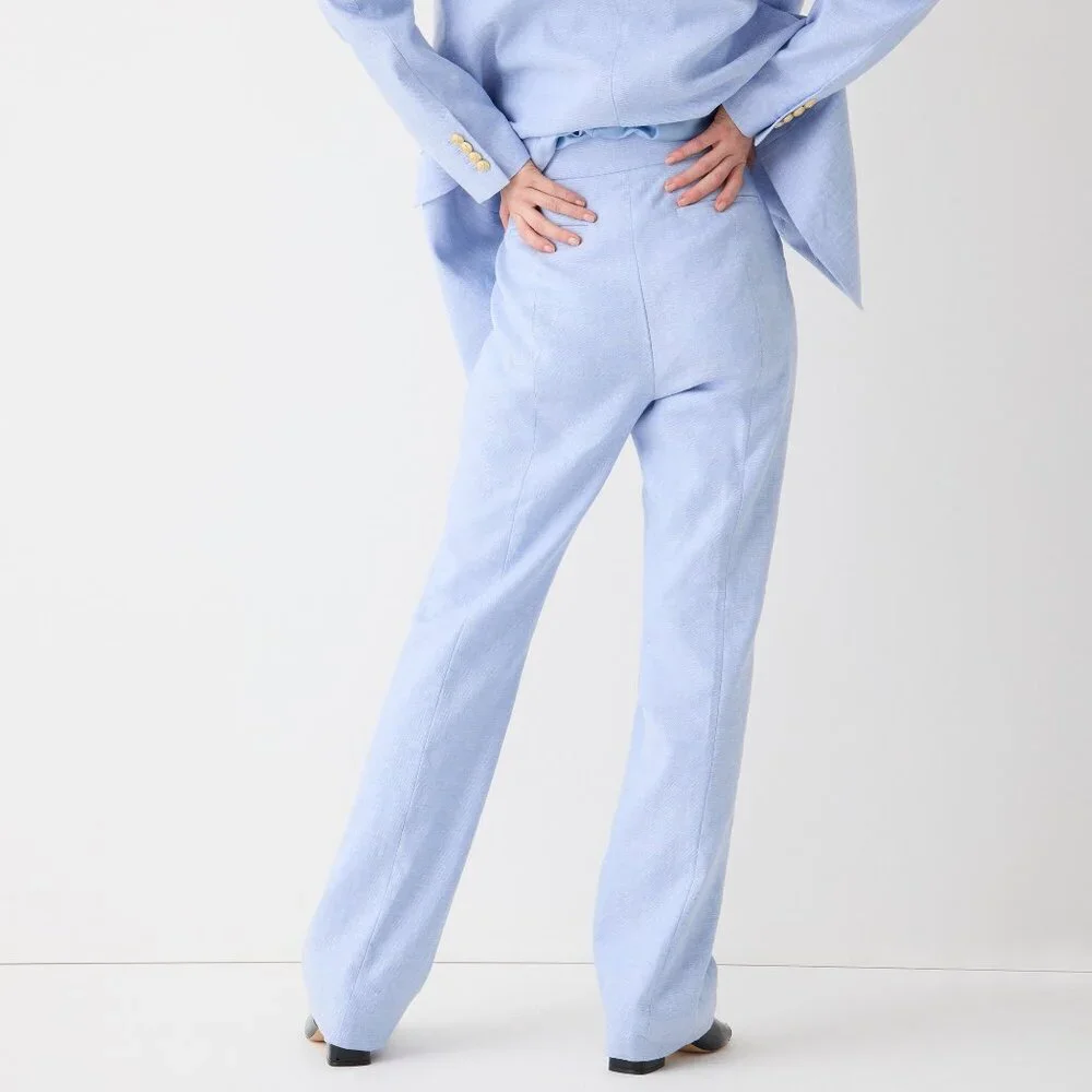 NWT Womens Size 18 18x32 J. Crew Willa Full Length Stretch Linen Flare Pant NEW